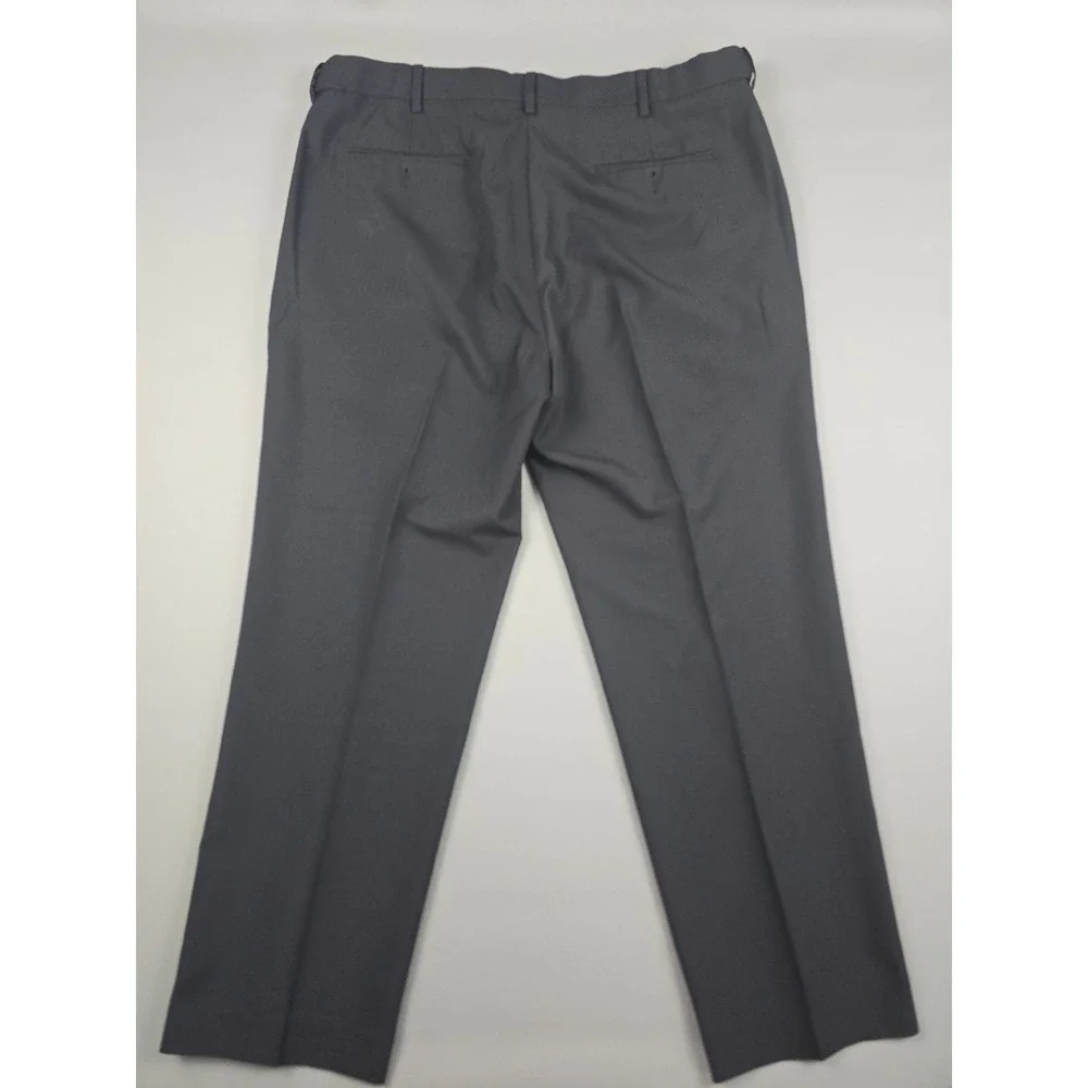 Savane Tailored 2u Comfort Waist Dress Pants Charcoal Black 40x30 Flat Front